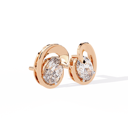 Oval Hugg Solitaire Studs