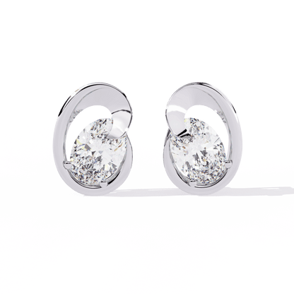 Oval Hugg Solitaire Studs
