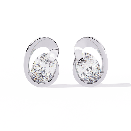 Oval Hugg Solitaire Studs