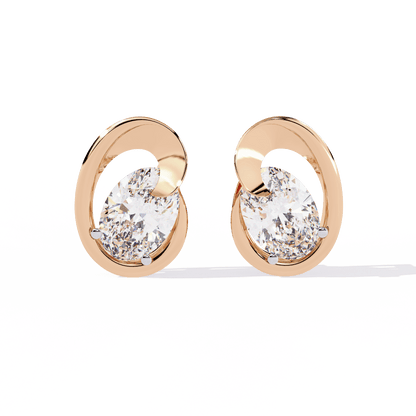 Oval Hugg Solitaire Studs
