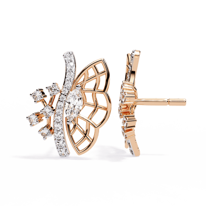 Butterfly Shaped Designer Diamond Earrings