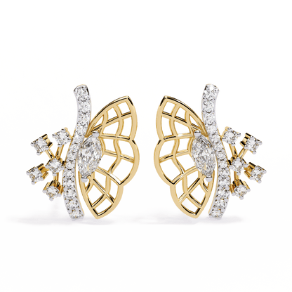 Butterfly Shaped Designer Diamond Earrings