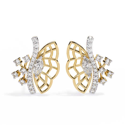 Butterfly Shaped Designer Diamond Earrings