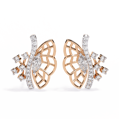 Butterfly Shaped Designer Diamond Earrings