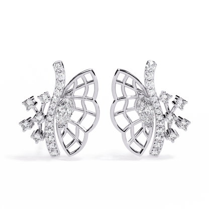 Butterfly Shaped Designer Diamond Earrings