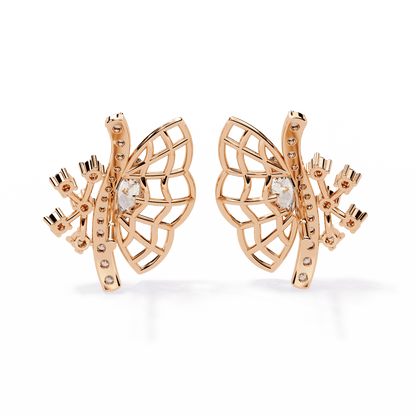 Butterfly Shaped Designer Diamond Earrings