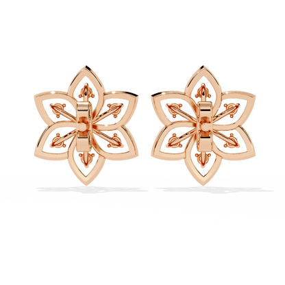 Radiant Flower Petal Diamond Earrings