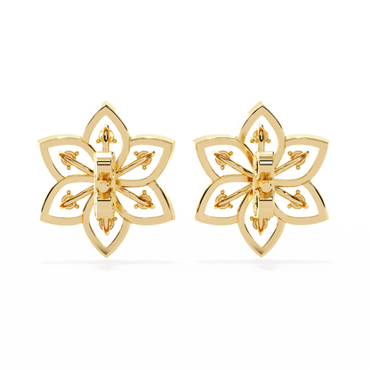 Radiant Flower Petal Diamond Earrings