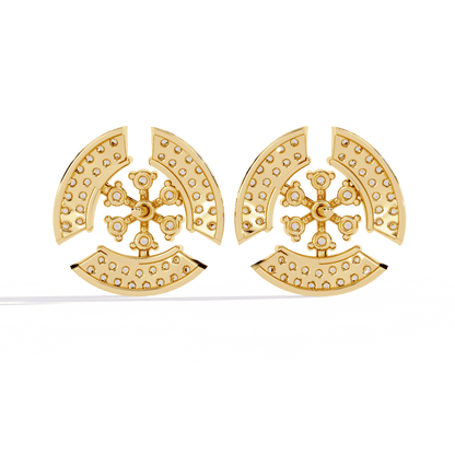 Radial Round Diamond Earrings