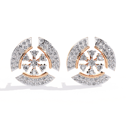 Radial Round Diamond Earrings