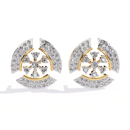 Radial Round Diamond Earrings
