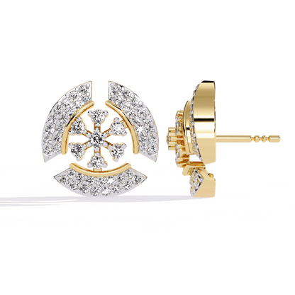 Radial Round Diamond Earrings
