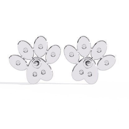 Paw Shaped Diamond Earrings