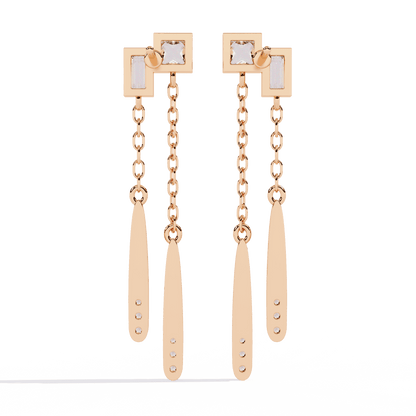 Baguette and Princess Chandelier Earrings