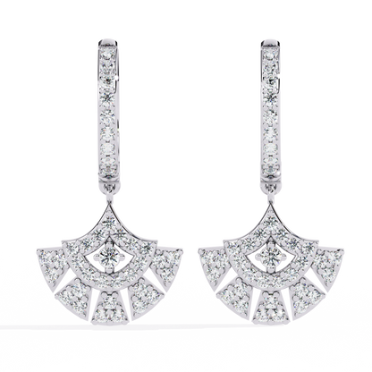 Diamond Fan Dangler Earrings