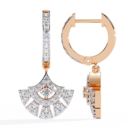 Diamond Fan Dangler Earrings