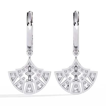 Diamond Fan Dangler Earrings