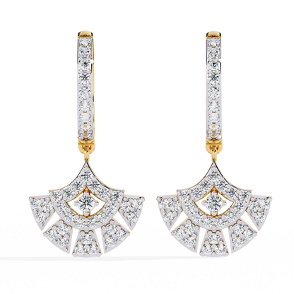 Diamond Fan Dangler Earrings