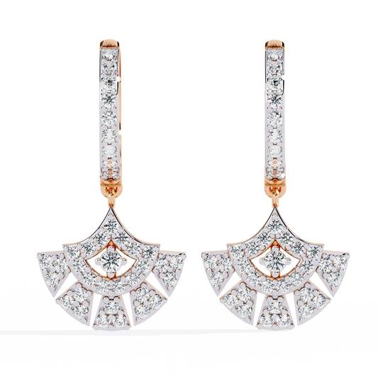 Diamond Fan Dangler Earrings