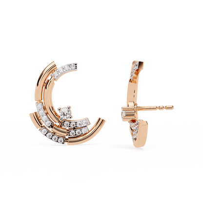 Moon Cradle Diamond Earrings