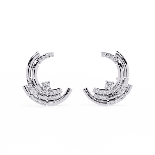 Moon Cradle Diamond Earrings