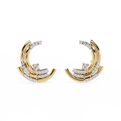 Moon Cradle Diamond Earrings
