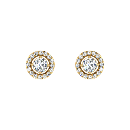 Light Weight Daily Wear Diamond Halo Earrings