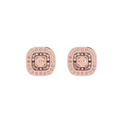 Beautiful Double Halo Centre Emerald Diamond Earrings