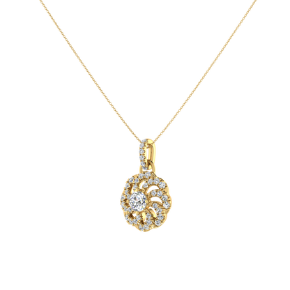 Round Floral Diamond Pendant