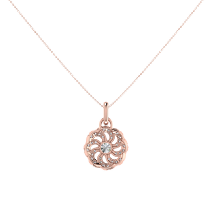 Round Floral Diamond Pendant
