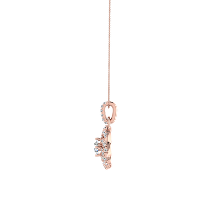 Round Floral Diamond Pendant