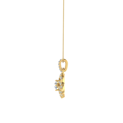 Round Floral Diamond Pendant