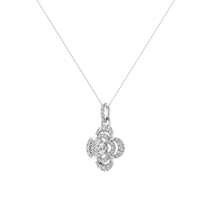Lilly Petals Round Diamond Pendant