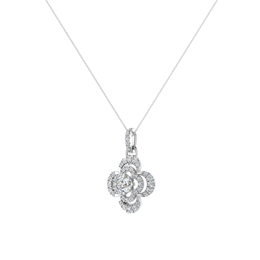 Lilly Petals Round Diamond Pendant