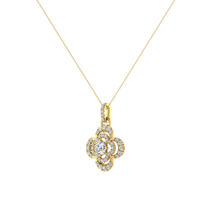 Lilly Petals Round Diamond Pendant