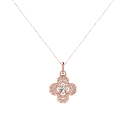 Lilly Petals Round Diamond Pendant