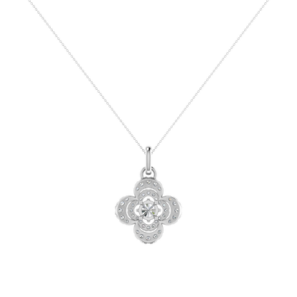 Lilly Petals Round Diamond Pendant