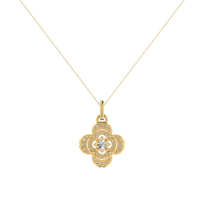 Lilly Petals Round Diamond Pendant