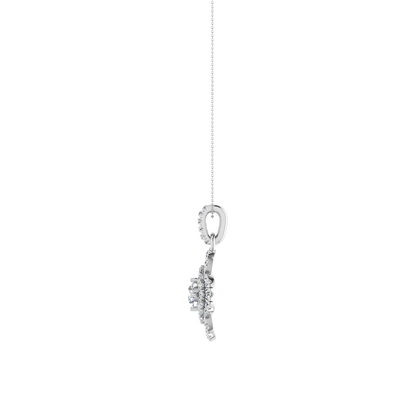 Lilly Petals Round Diamond Pendant