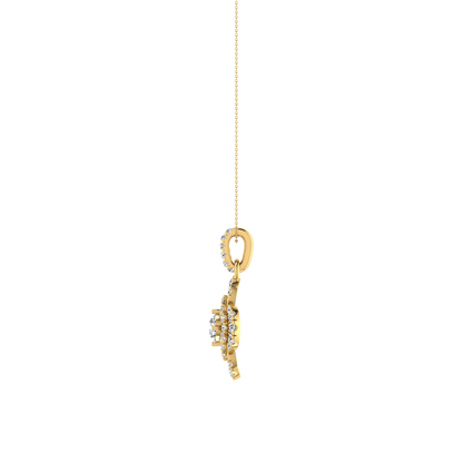 Lilly Petals Round Diamond Pendant
