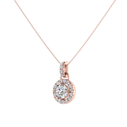 Light Weight Daily Wear Diamond Halo Pendant