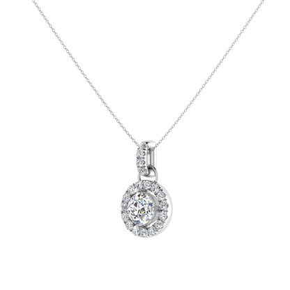 Light Weight Daily Wear Diamond Halo Pendant