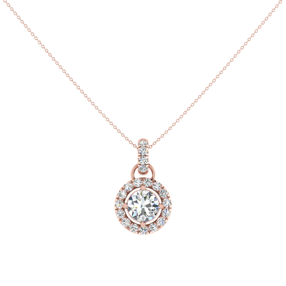 Light Weight Daily Wear Diamond Halo Pendant
