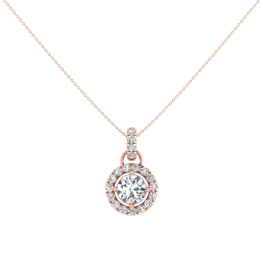 Light Weight Daily Wear Diamond Halo Pendant