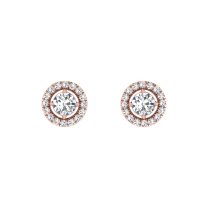 Light Weight Daily Wear Diamond Halo Earrings