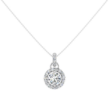 Light Weight Daily Wear Diamond Halo Pendant