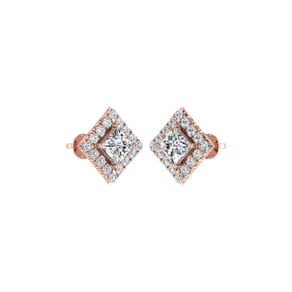 Dashing Princess Cut Solitaire Halo Pendant Set