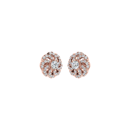 Round Floral Diamond Pendant Set