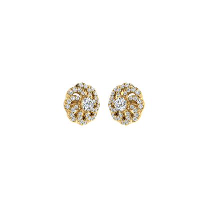 Round Floral Diamond Pendant Set
