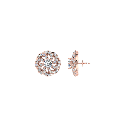 Round Floral Diamond Pendant Set